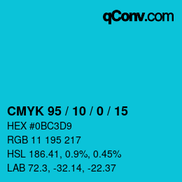 Color code: CMYK 95 / 10 / 0 / 15 | qconv.com