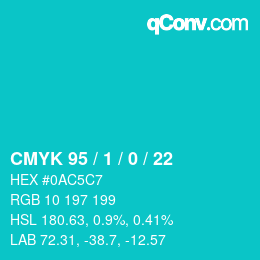 Color code: CMYK 95 / 1 / 0 / 22 | qconv.com