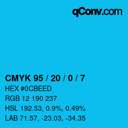 Color code: CMYK 95 / 20 / 0 / 7 | qconv.com