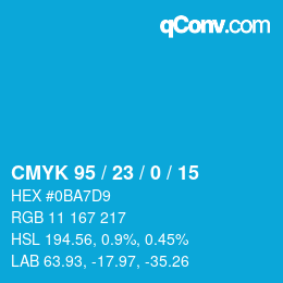 Color code: CMYK 95 / 23 / 0 / 15 | qconv.com