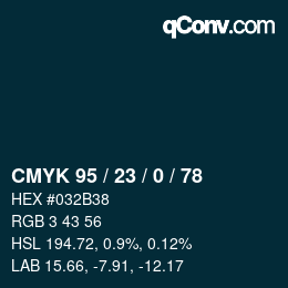 Color code: CMYK 95 / 23 / 0 / 78 | qconv.com