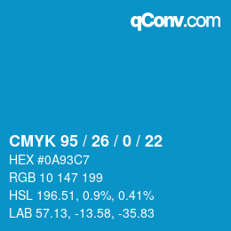 Color code: CMYK 95 / 26 / 0 / 22 | qconv.com