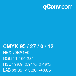 Color code: CMYK 95 / 27 / 0 / 12 | qconv.com