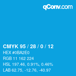 Color code: CMYK 95 / 28 / 0 / 12 | qconv.com