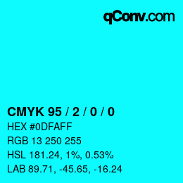 Color code: CMYK 95 / 2 / 0 / 0 | qconv.com