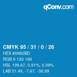 Color code: CMYK 95 / 31 / 0 / 26 | qconv.com