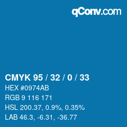 Color code: CMYK 95 / 32 / 0 / 33 | qconv.com