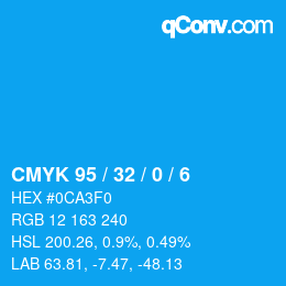 Color code: CMYK 95 / 32 / 0 / 6 | qconv.com