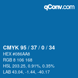 Farbcode: CMYK 95 / 37 / 0 / 34 | qconv.com