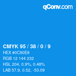 Color code: CMYK 95 / 38 / 0 / 9 | qconv.com