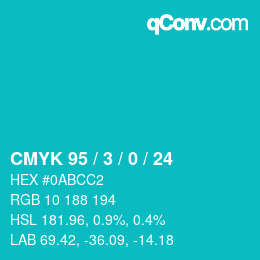 Color code: CMYK 95 / 3 / 0 / 24 | qconv.com