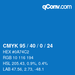 Color code: CMYK 95 / 40 / 0 / 24 | qconv.com