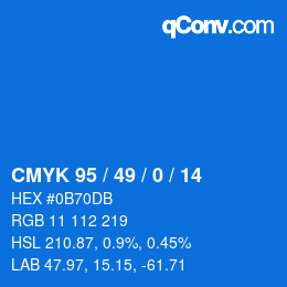 Color code: CMYK 95 / 49 / 0 / 14 | qconv.com