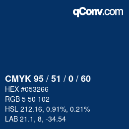 Color code: CMYK 95 / 51 / 0 / 60 | qconv.com