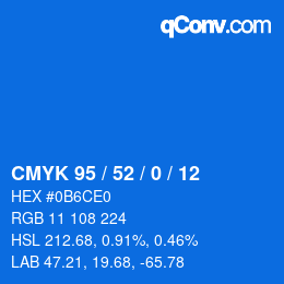 Color code: CMYK 95 / 52 / 0 / 12 | qconv.com