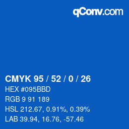 颜色代码: CMYK 95 / 52 / 0 / 26 | qconv.com