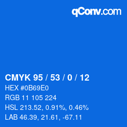 Color code: CMYK 95 / 53 / 0 / 12 | qconv.com