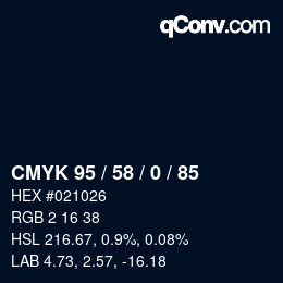 Color code: CMYK 95 / 58 / 0 / 85 | qconv.com