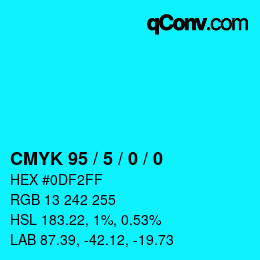 Color code: CMYK 95 / 5 / 0 / 0 | qconv.com