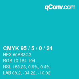 Color code: CMYK 95 / 5 / 0 / 24 | qconv.com