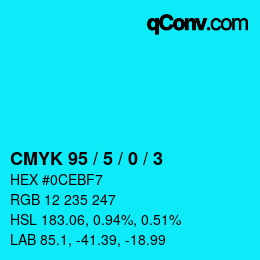 Color code: CMYK 95 / 5 / 0 / 3 | qconv.com