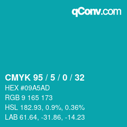 Color code: CMYK 95 / 5 / 0 / 32 | qconv.com