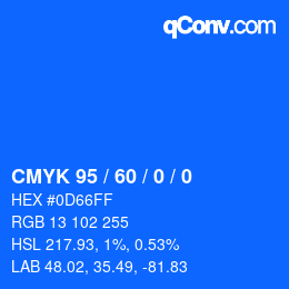 Color code: CMYK 95 / 60 / 0 / 0 | qconv.com