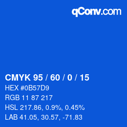 颜色代码: CMYK 95 / 60 / 0 / 15 | qconv.com