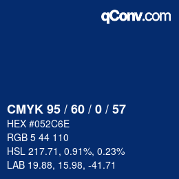 カラーコード: CMYK 95 / 60 / 0 / 57 | qconv.com