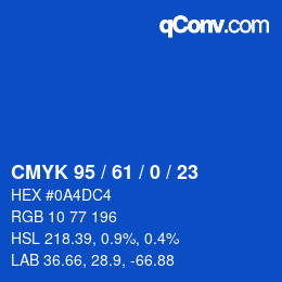 Color code: CMYK 95 / 61 / 0 / 23 | qconv.com