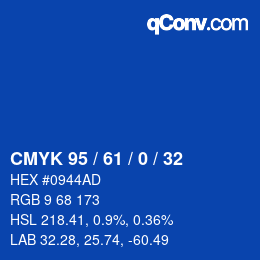Farbcode: CMYK 95 / 61 / 0 / 32 | qconv.com