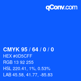 Color code: CMYK 95 / 64 / 0 / 0 | qconv.com