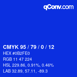 Color code: CMYK 95 / 79 / 0 / 12 | qconv.com