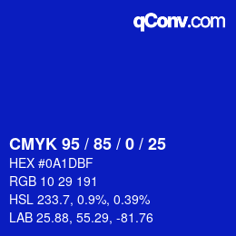 Color code: CMYK 95 / 85 / 0 / 25 | qconv.com