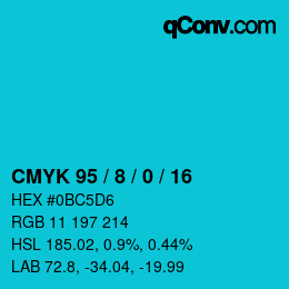 Color code: CMYK 95 / 8 / 0 / 16 | qconv.com