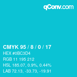 カラーコード: CMYK 95 / 8 / 0 / 17 | qconv.com
