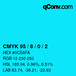 Color code: CMYK 95 / 8 / 0 / 2 | qconv.com