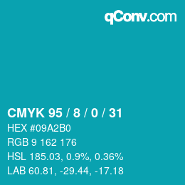 カラーコード: CMYK 95 / 8 / 0 / 31 | qconv.com