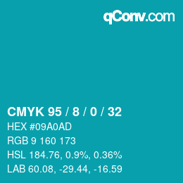 Color code: CMYK 95 / 8 / 0 / 32 | qconv.com