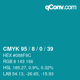 カラーコード: CMYK 95 / 8 / 0 / 39 | qconv.com