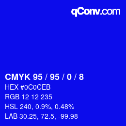 Color code: CMYK 95 / 95 / 0 / 8 | qconv.com