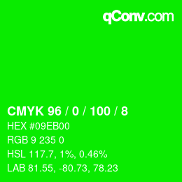 Color code: CMYK 96 / 0 / 100 / 8 | qconv.com