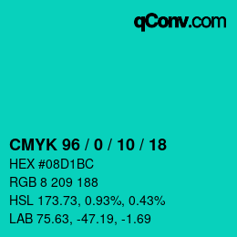 Color code: CMYK 96 / 0 / 10 / 18 | qconv.com