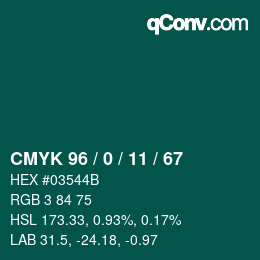 Color code: CMYK 96 / 0 / 11 / 67 | qconv.com