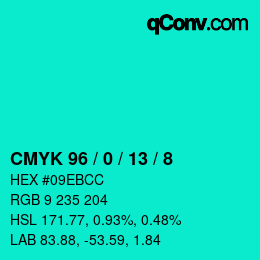 Color code: CMYK 96 / 0 / 13 / 8 | qconv.com