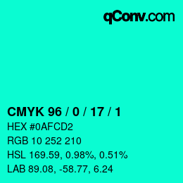 Color code: CMYK 96 / 0 / 17 / 1 | qconv.com