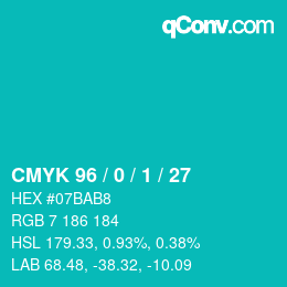 Color code: CMYK 96 / 0 / 1 / 27 | qconv.com