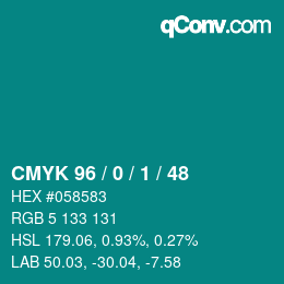 Color code: CMYK 96 / 0 / 1 / 48 | qconv.com