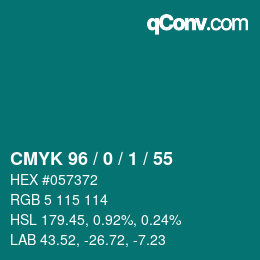 Color code: CMYK 96 / 0 / 1 / 55 | qconv.com
