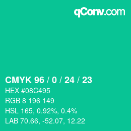 Color code: CMYK 96 / 0 / 24 / 23 | qconv.com